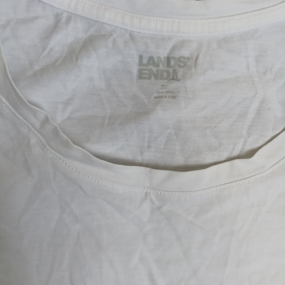 Lands End T-Shirt Womens 3X White Good Short Sleeve Crew Neck Basic Tee - Picture 3 of 7